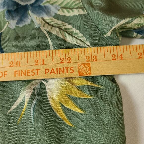 Tommy Bahama Birds of Paradise & Fronds 100% Silk Hawaiian Shirt Beach XL Mens - Picture 8 of 15
